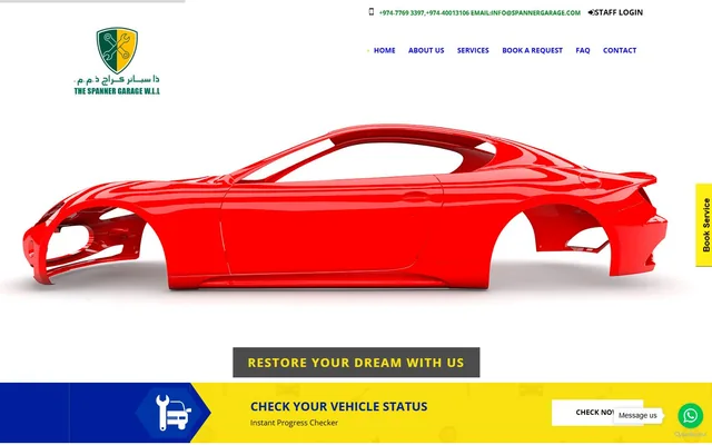 The Spanner Garage W.L.L. — genuine desktop homepage screenshot